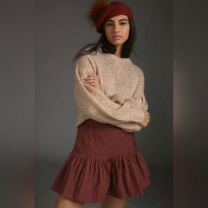 Anthropologie Red Skirt